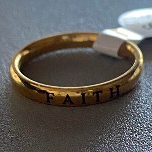 Gold Ring with 'Faith' Inscription